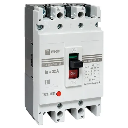 ВА-99М 100/20А 3P 35кА с электромагнитным расцепителем EKF (mccb99-100-20m-ma)