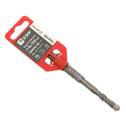 Бур по бетону SDS-plus 8x110 мм (2 резца) EKF Master (db-8-110-2x4)