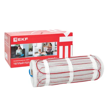 Теплый пол (мат нагревательный) "Уют" 10 кв.м. 1500 Вт EKF (nm2-1500-10)