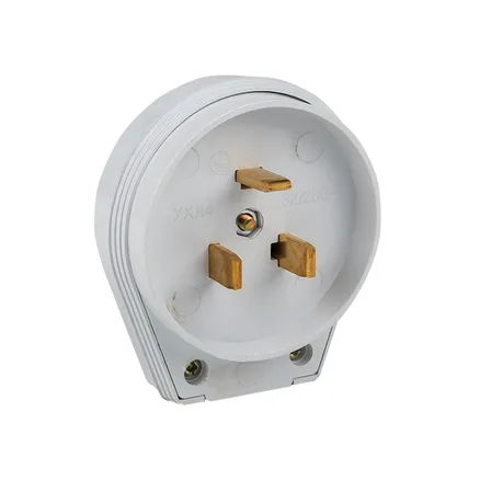 Вилка для разъема РШ-ВШ 32А 250В 2P+PE пластиковая бел. EKF (AS-250-B-01)