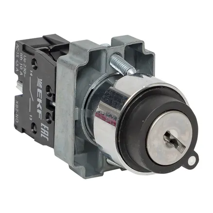 Переключатель BG21 2P с замком не возвратный NO EKF (xb2-bg21)