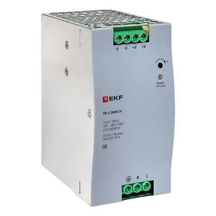 Блок питания на дин рейку 240 Вт, 220 В AC /24 В DC (DR-E-240W-24)