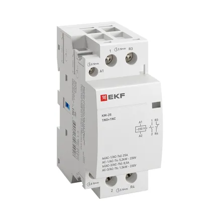 Контактор модульный КМ 25А 1NO+1NC 230В АС (2 мод.) PROXIMA EKF (km-2-25-11)