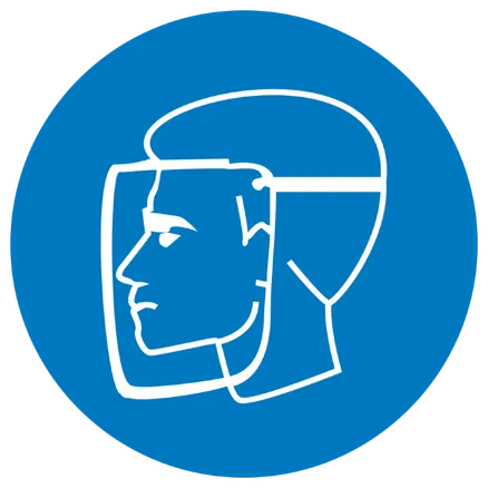 Знак наклейка M08 "Работать в защитном щитке" (200x200) EKF (an-m-08)
