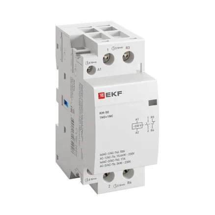 Контактор модульный КМ 50А 1NO+1NC 230В АС (2 мод.) PROXIMA EKF (km-2-50-11)