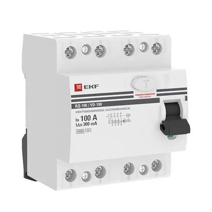 УЗО ВД-100 4P 100А 300мА тип (АС) эл-мех EKF PROxima (elcb-4-100-300-em-pro)
