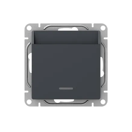 Механизм выкл., карточный, с подсветкой, графит., Эпика EKF (UP1-SWG-card)