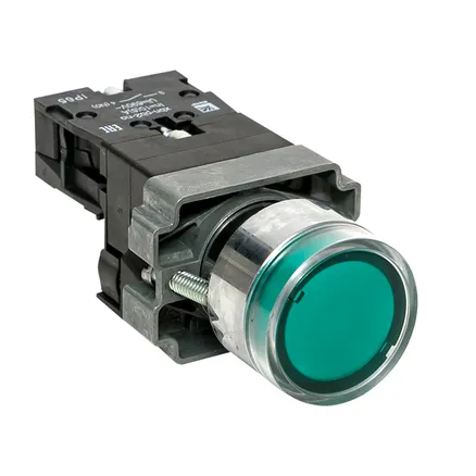 Кнопка BA31 с подсветкой 230В зеленая NO IP65 EKF (xb2-bw31-230-65)