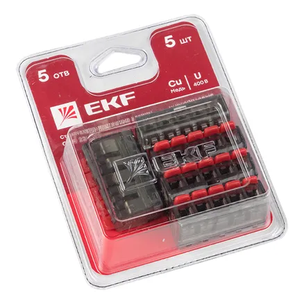 Клемма СМК 221-415 блистер (5шт.) EKF (plc-smk-221-415b)