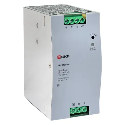 Блок питания на дин рейку 240 Вт, 220 В AC /48 В DC (DR-E-240W-48)
