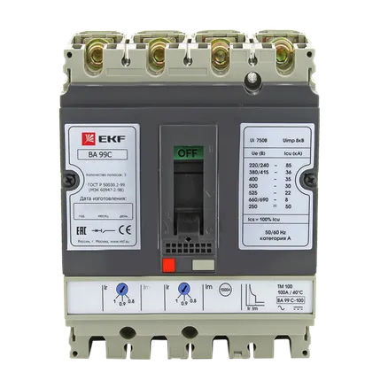 ВА-99C 100/16А 3P+N 35кА EKF (mccb99C-100-16+N)