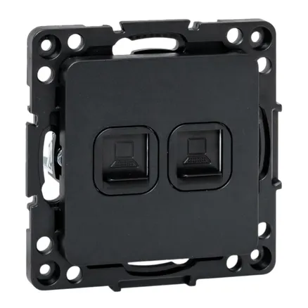 Стокгольм Механизм Розетки RJ-45 2-местной черный EKF (EZK02-035-10)