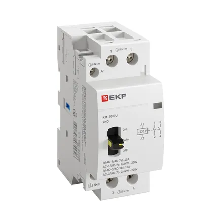 Контактор модульный КМ РУ 40А 2NO 230В АС (2 мод.) PROXIMA EKF (km-2m-40-20)