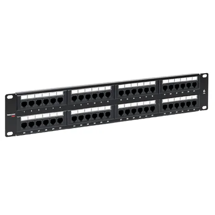 Патч-панель TERACOM PRO 19'' Cat.6 2U неэкран. UTP 48 портов RJ-45 Dual IDC (TRP-PPNL-6UTP-2U48)