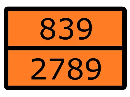 Знак наклейка "Номер ООН 839/2789" (300x400) EKF (an-7-839-2789)