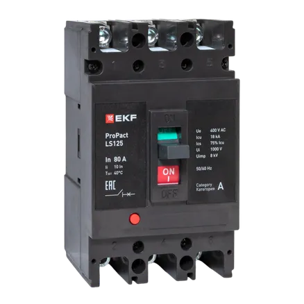 LS125 18кА 3P 80А ProPact EKF (mccb-125-18-3-80-ls)