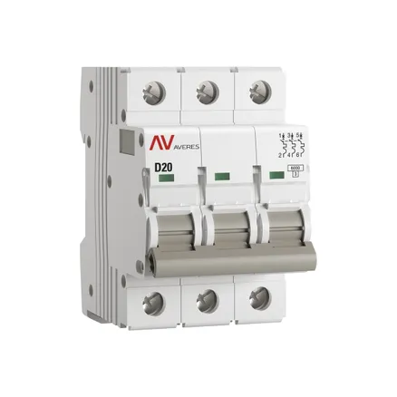 AV-6 3P 20A (D) 6kA EKF AVERES (mcb6-3-20D-av)