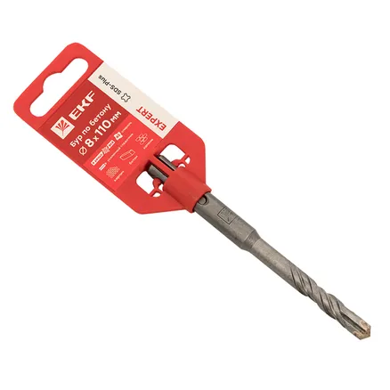 Бур по бетону SDS-plus 8x110 мм (4 резца) EKF Expert (db-8-110-4x4)