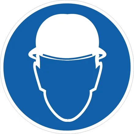 Знак наклейка M02 "Работать в защитной каске (шлеме)" (200x200) EKF (an-m-02)