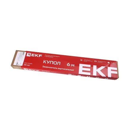 Заземлитель вертикальный безмуфтовый 6 м (6x1000 мм) TDZ EKF (gc-28600)
