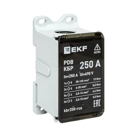 Клеммный блок распределительный КБР 250A EKF (kbr250-rus)