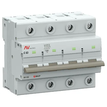 AV-125 4P 63A (C) 10kA EKF AVERES (mcb125-4-63C-av)
