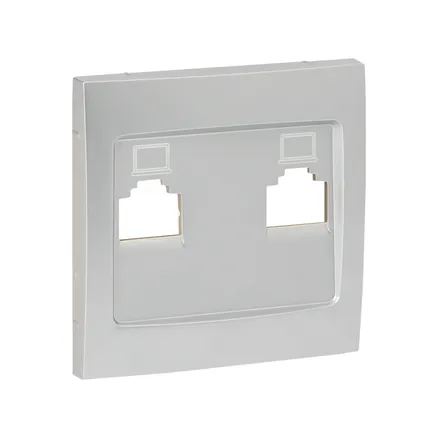 Валенсия лиц. панель розетки RJ-45 1-местная сталь EKF (ESK01-L-035-30)