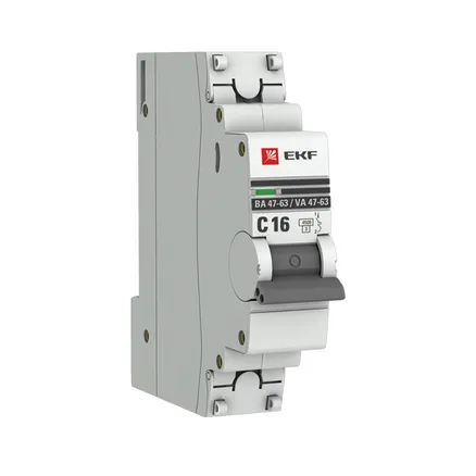 Авт. выкл. ВА 47-63 1P 16А (C) 4,5kA EKF PROXIMA (mcb4763-1-16C-pro)