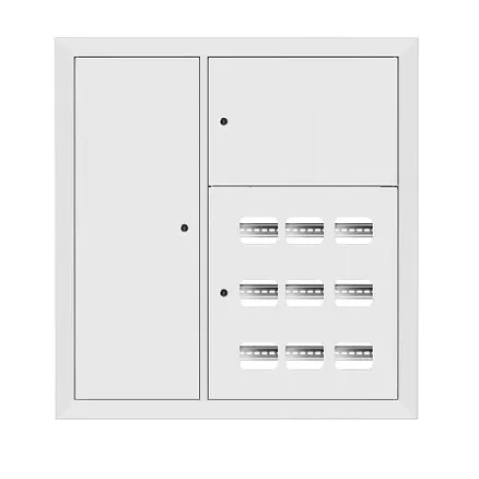 Щит этажный 9 кв. RAL9003 3 окна в ряд по гориз. слаботочный отсек слева (1000x950x150) EKF PROxima (mb29-v-9z-ral9003-1)
