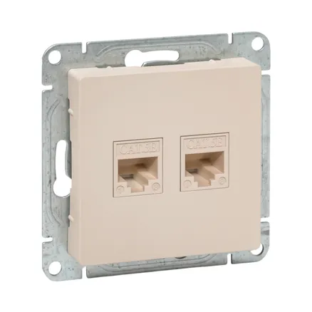 Механизм роз., RJ45 (cat5), крем., Эпика EKF (UP1-SOI-RJ45-5)