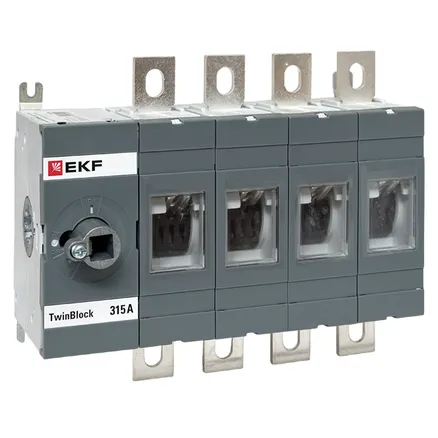 Рубильник 315A 4P без рукоятки управления TwinBlock EKF (tb-s-315-4p)