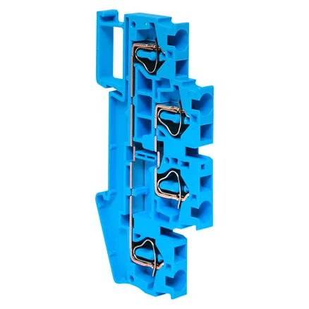 Клемма пружинная двухуровневая ST 4 мм2 4 вывода синяя EKF (plc-jxb-st-4-4-2-blue)