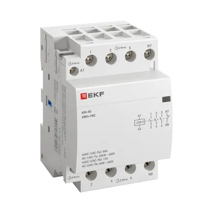 Контактор модульный КМ 50А 3NO+1NC 230В АС (3 мод.) PROXIMA EKF (km-3-50-31)