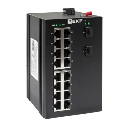 Промышленный неуправляемый коммутатор U-2GX/SFP-16GT TSX EKF (TSX-U-2GX/SFP-16GT)
