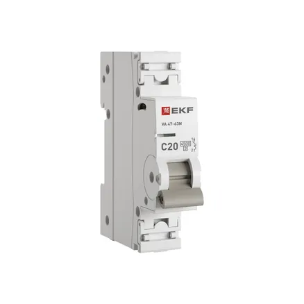 Авт. выкл. 1P 20А (C) 4,5kA ВА 47-63N PROxima EKF (M634120C)