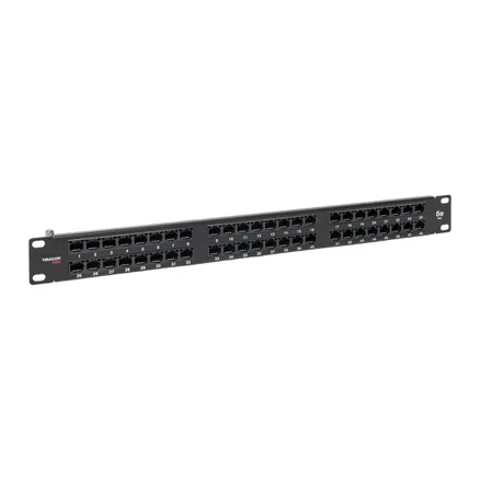 Патч-панель высокой плотности TERACOM PRO 19'' Cat.5E 1U неэкран. UTP 48 портов RJ-45 Dual IDC с органайзером (TRP-PPNL-5EUTP-C1U48)