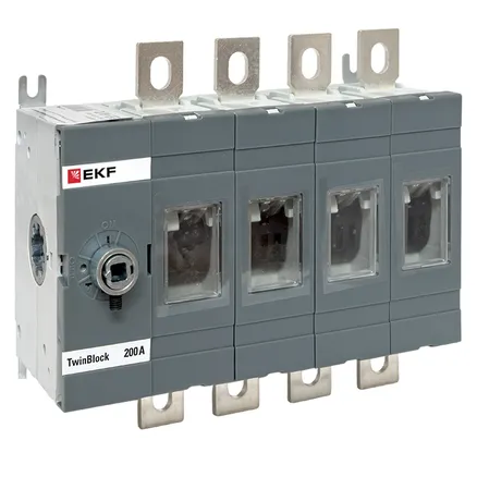 Рубильник 200A 4P без рукоятки управления TwinBlock EKF (tb-s-200-4p)