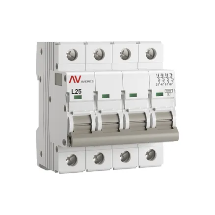 AV-6 4P 25A (L) 6kA EKF AVERES (mcb6-4-25L-av)
