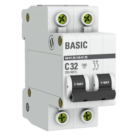 Авт. выкл. 2P 32А (C) 4,5кА ВА 47-29 (mcb4729-2-32C)