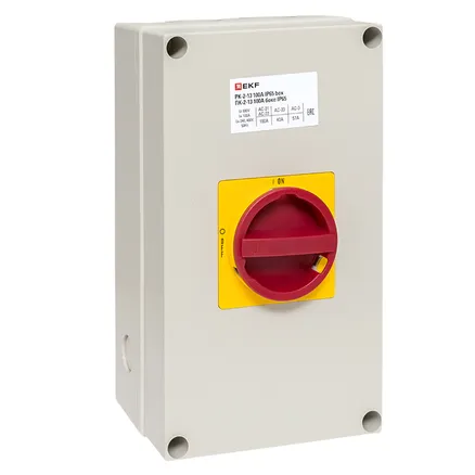 ПК-2-13 100А 3P "ВКЛ-ВЫКЛ" блок. в боксе IP65 EKF (pk-2k-13-100-a65)