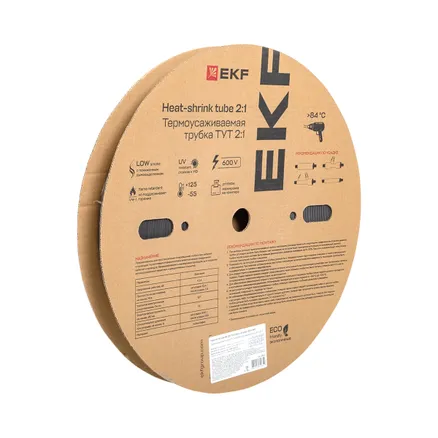 ТУТ нг 25/12,5 черная рулон EKF (tut-25-b)