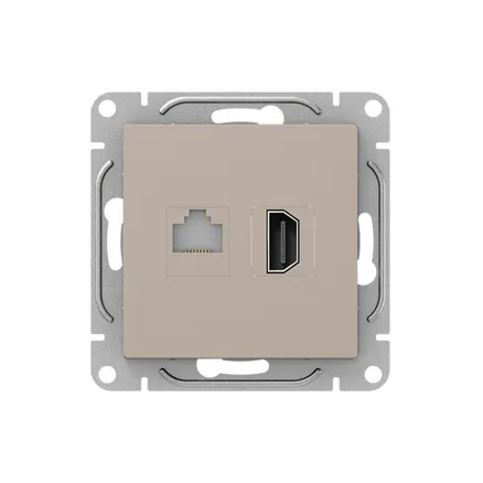 Механизм роз., HDMI+RJ45 (cat5), крем., Эпика EKF (UP1-SOI-HDMI-RJ45)