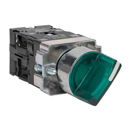 Переключатель BD21 2P c зеленой подсветкой 230В NO EKF (xb2-bk21-g-230)