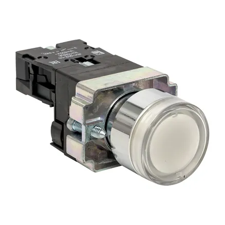 Кнопка BA21 с подсветкой 230В белаяNO EKF (xb2-bw21-230)