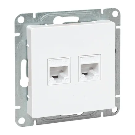 Механизм роз. RJ45 - 2шт, (cat5), бел. Эпика EKF (UP1-SOW-2RJ45-5)