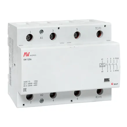 Контактор модульный КМ 100А 4NO 230В АС (6 мод.) AVERES EKF (km-av-6-100-40-230V)