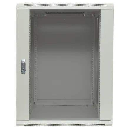 Шкаф настенный 19" TERACOM PRO 12U 600x450 мм дверь стеклянная с замком-ручкой серый (TRP-WLL-1264-40G)