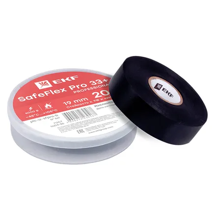 Изолента ПВХ 19мм 20м серии SafeFlex Pro 33+ (plc-iz-sfpro-b)