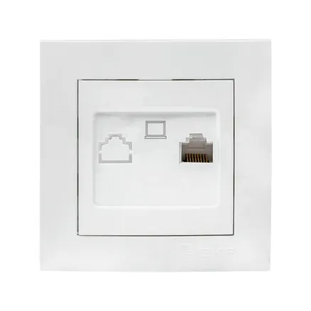 Валенсия розетка компьютерная RJ-45 1-местная белая EKF (EWK01-035-10)