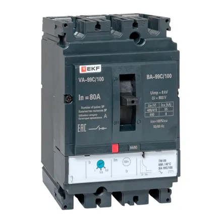 ВА-99C 100/80А 3P 35кА EKF (mccb99C-100-80)